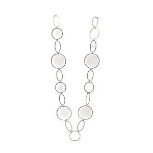 Gold Tone Oval Link Chain Necklace With Adjustable Lobster Clasp 36 Inches Long